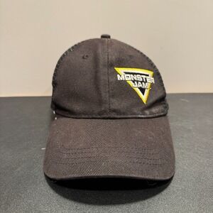 Vintage Monster Jam Hat Cap Black Trucker Mesh Back Snap Back Design‎ Dynamics